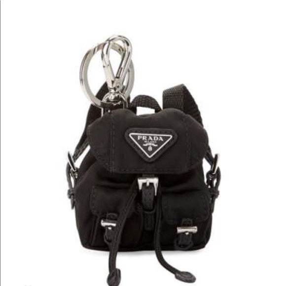 Prada Accessories - Vela Backpack-Shaped Handbag Charm/Keychain, Black